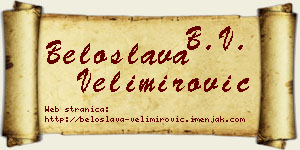 Beloslava Velimirović vizit kartica